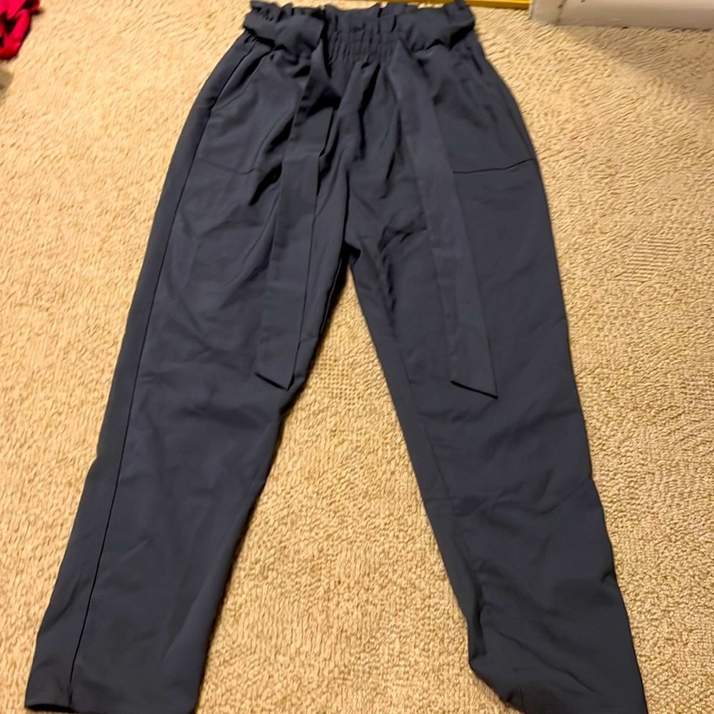 Navy blue Tie in front pants